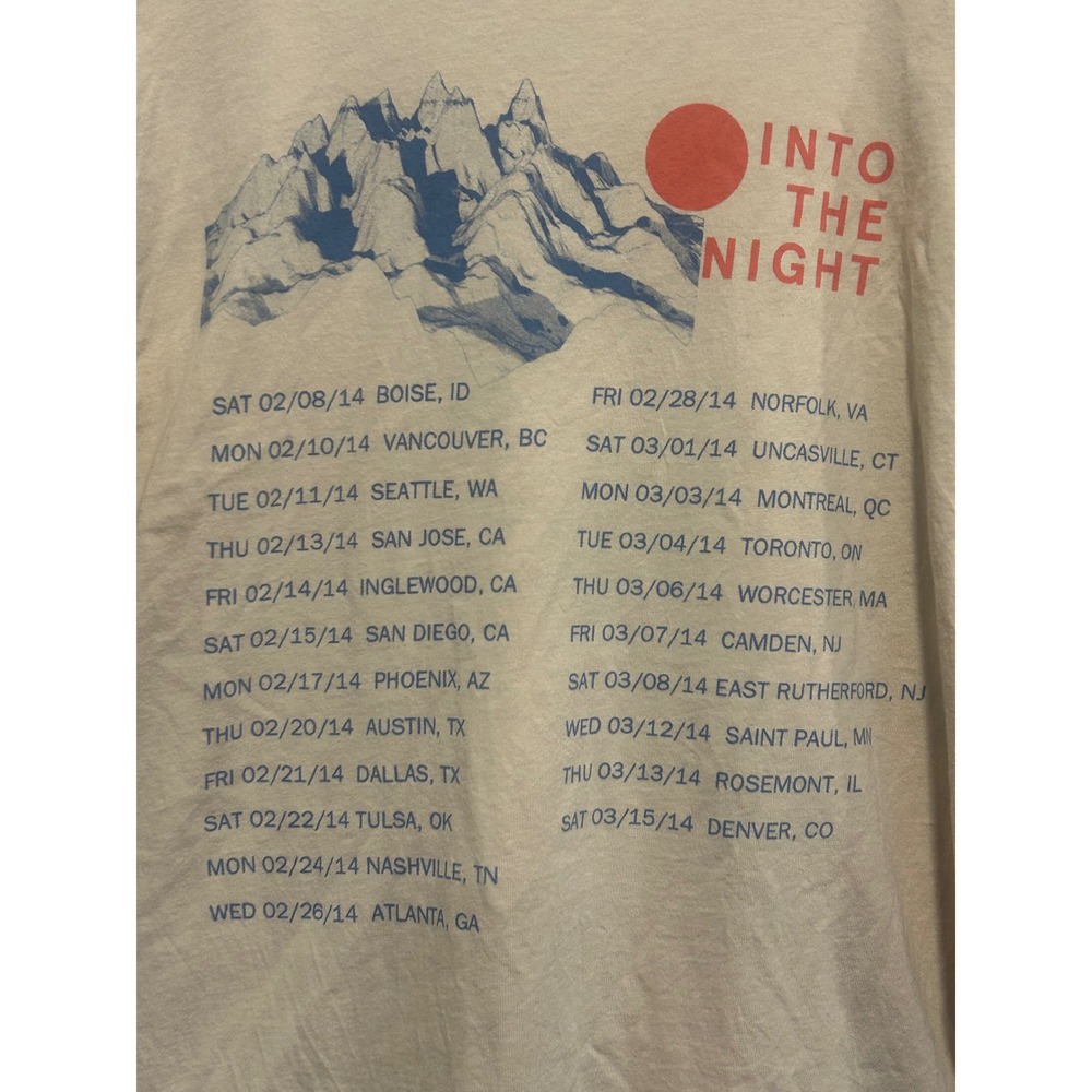 Imagine Dragons Into‎ The Night 2014 Tour T-Shirt Tan Mens Large Graphic Tee - Picture 7 of 7